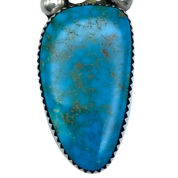 Vintage San Felipe Pueblo Jenn Garcia Spiny Oyster Turquoise Earrings Pendant - Picture 4 of 8